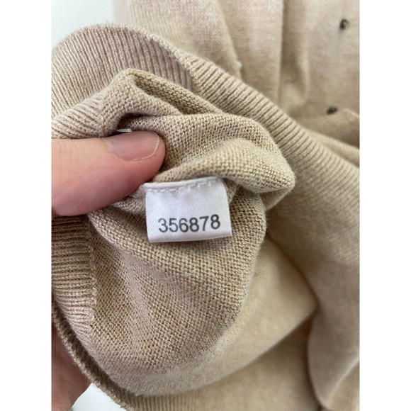 Ann Taylor LOFT XS Sweater Brown Beaded Pearl Pullover Long Sleeve Crewneck - Picture 10 of 11